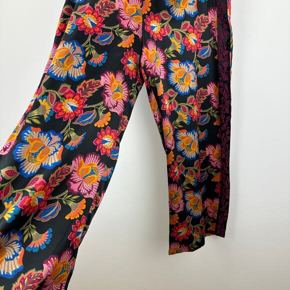 Johnny Was Sidonia Silk Lounge Pant Pull On Floral Embroidery Resort XXL NWT - Picture 12 of 15